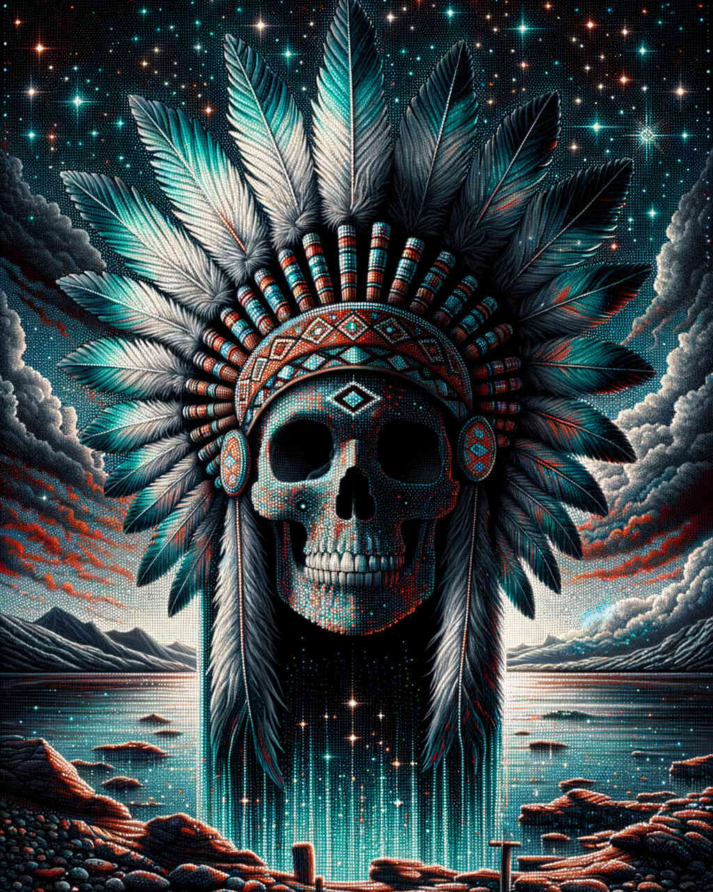 Diamond Painting - Indianer, Totenkopf