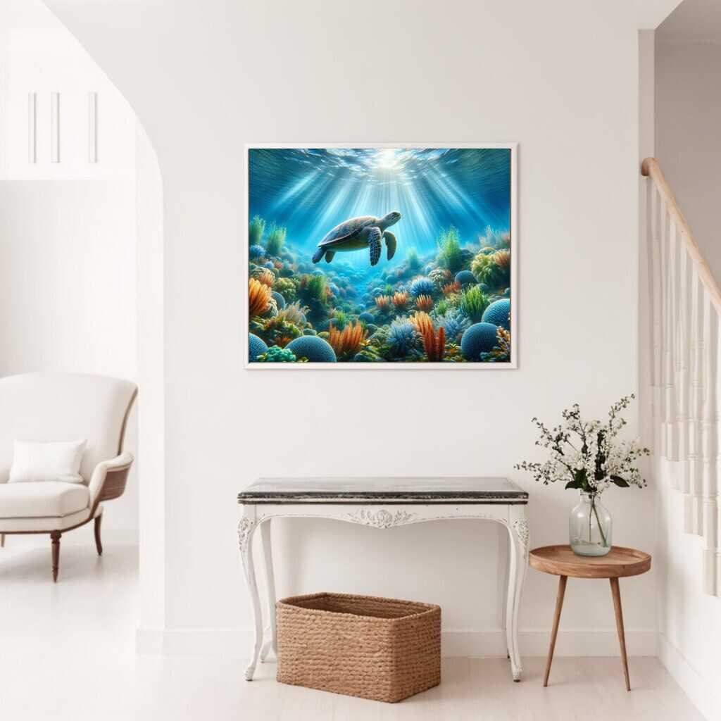 Diamond Painting - Schildkröte taucht ab