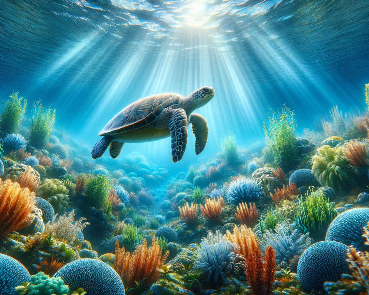 Diamond Painting - Schildkröte taucht ab