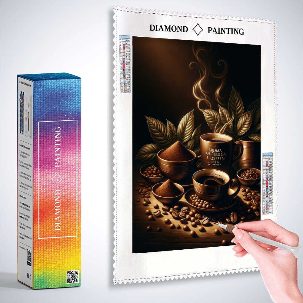 Diamond Painting - Kaffebohnen, gemahlen