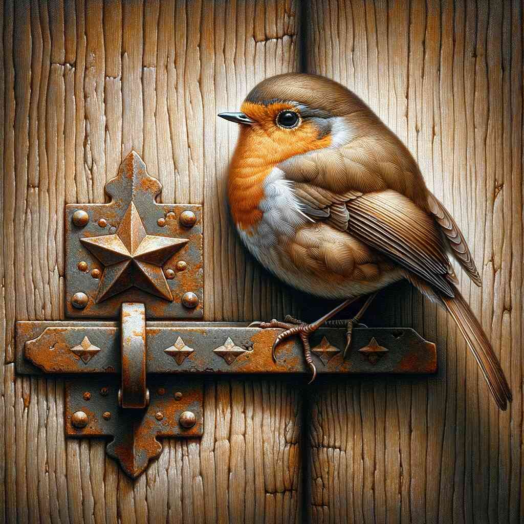 Diamond Painting - Rotkehlchen, Holztor