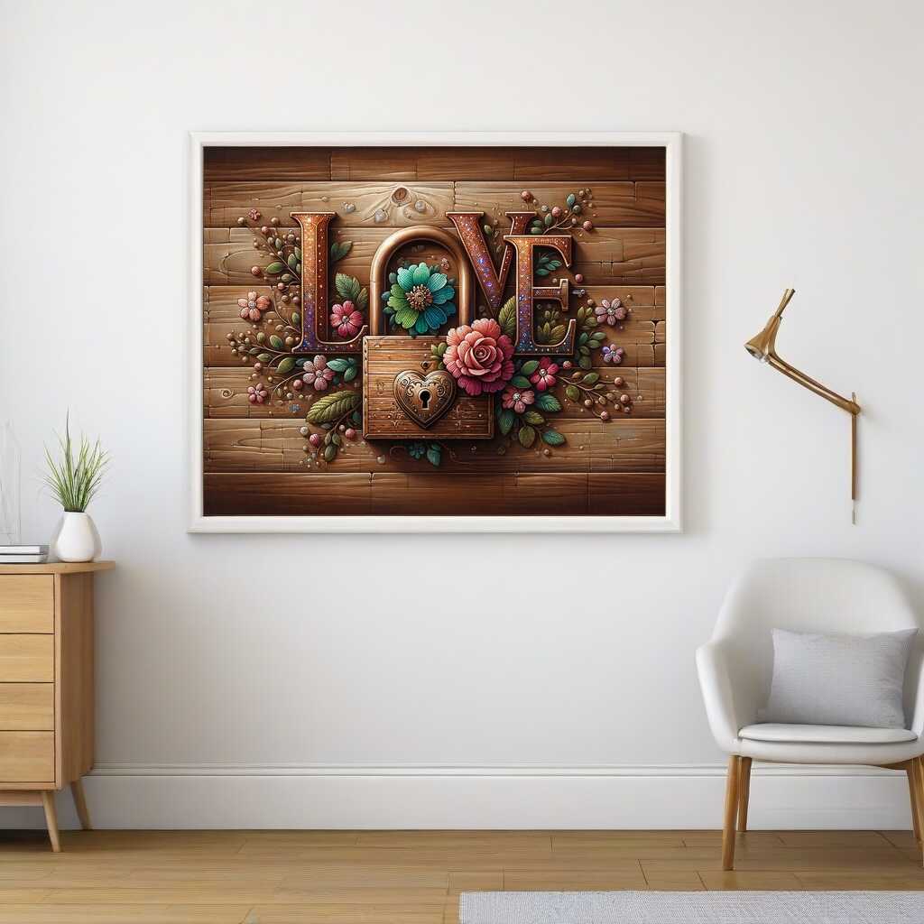 Diamond Painting - Love, Holzoptik