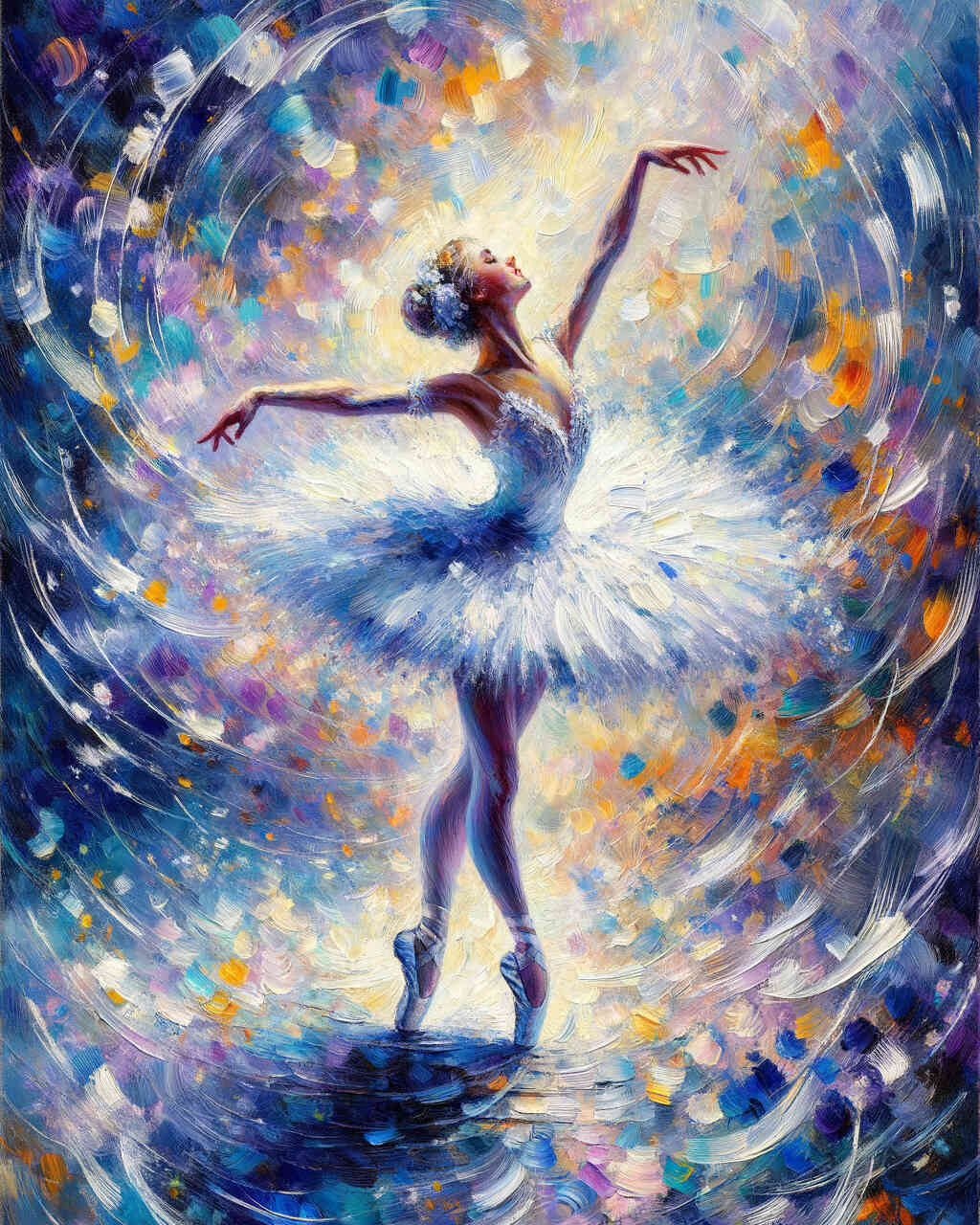Diamond Painting - Tanzende Ballerina im weißen Tutu
