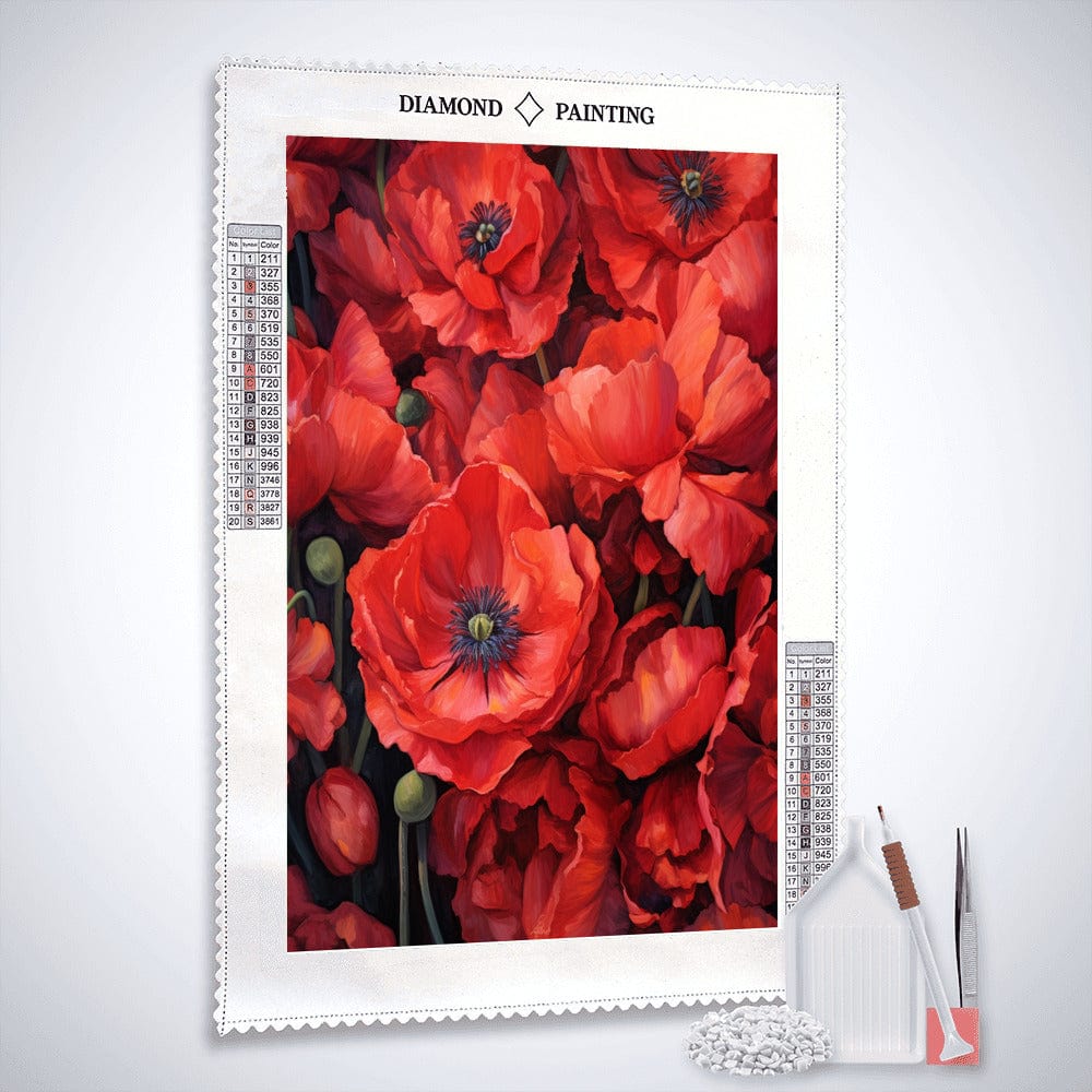 Ein Strauß roter Mohnblumen