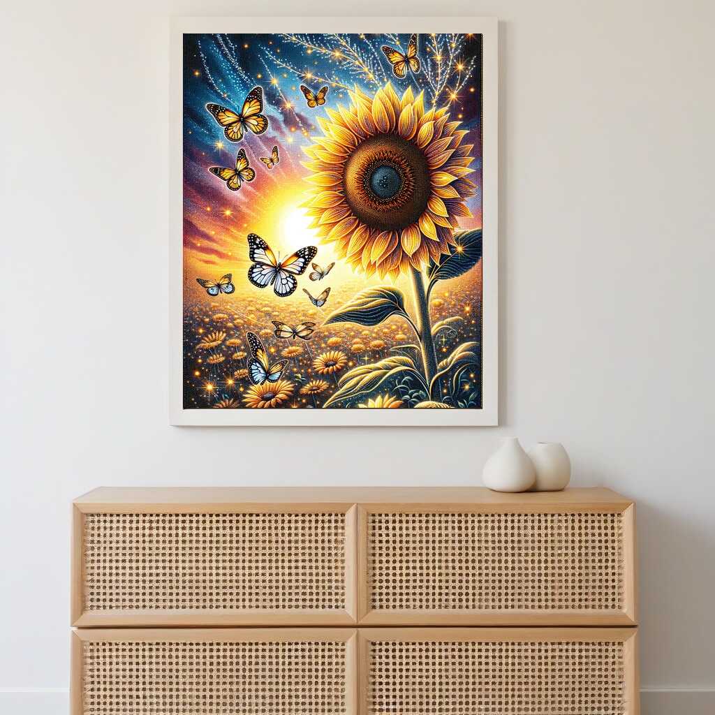 Diamond Painting - Sonnenblume Schmetterling