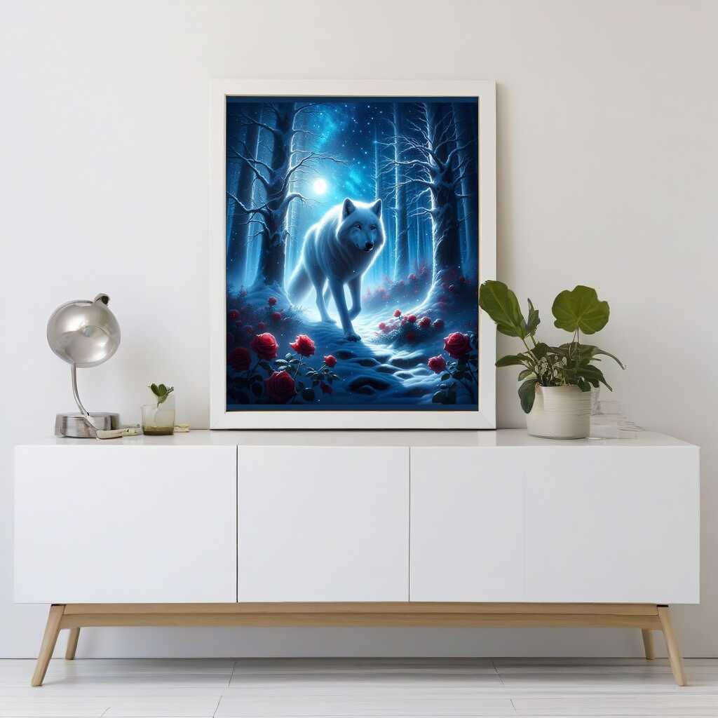 Diamond Painting - Wolf im Nachtwald