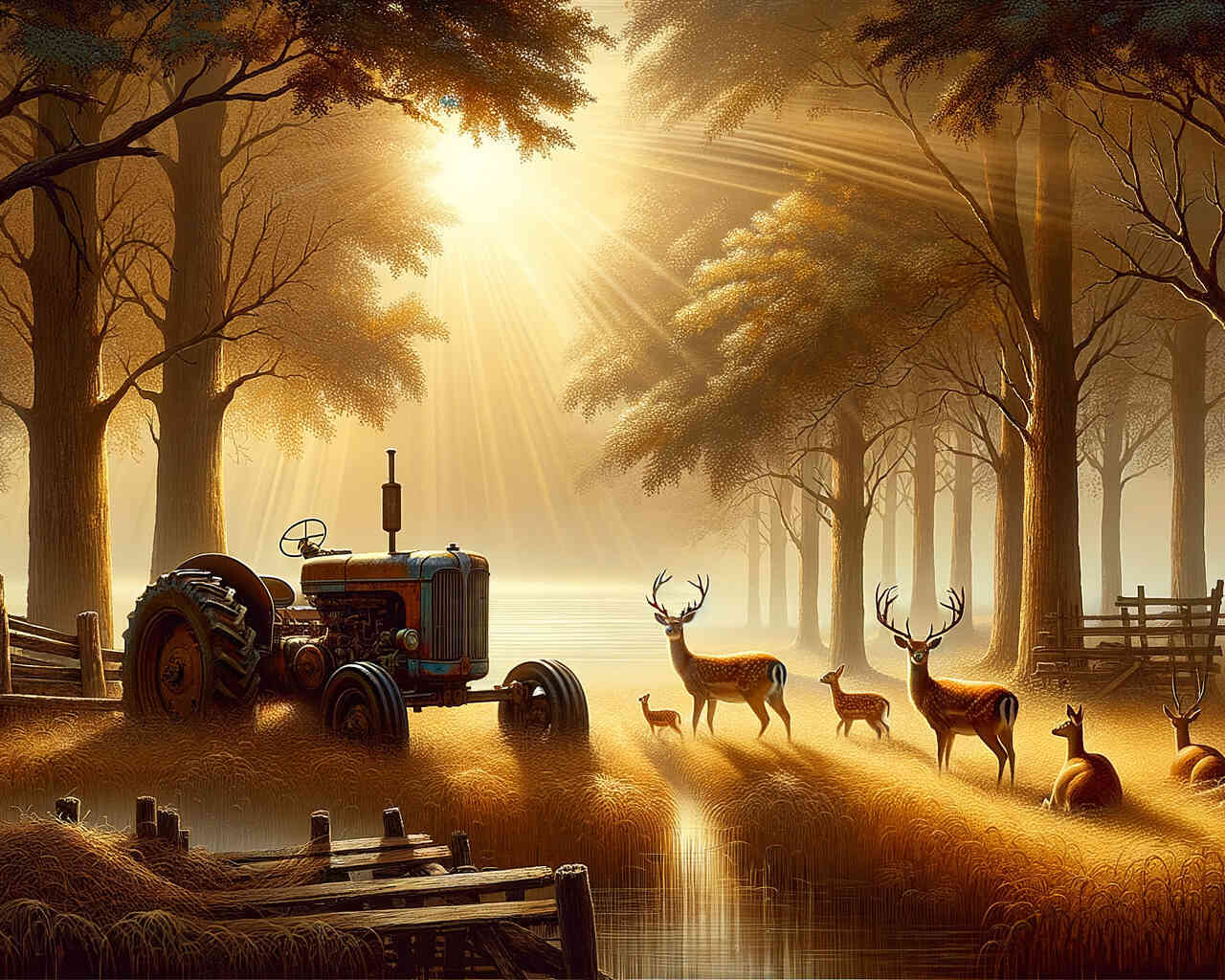 Diamond Painting - Hirsche Traktor