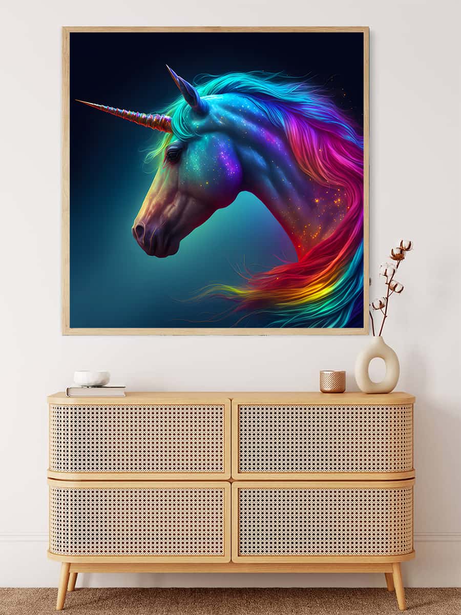 AB Diamond Painting - Prächtiges Einhorn - gedruckt in Ultra-HD - AB Diamond, Einhorn, Fantasy, Neu eingetroffen, Quadratisch