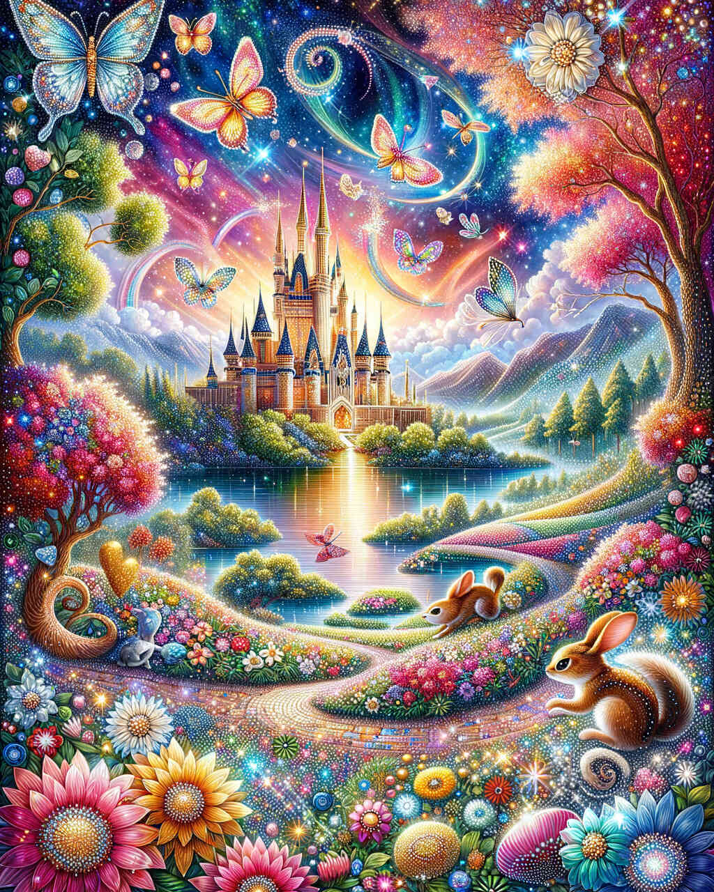 Diamond Painting - Häschen Streifenhörnchen