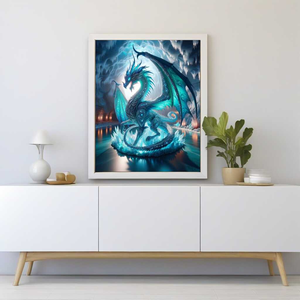 Diamond Painting - Blau türkiser Drache