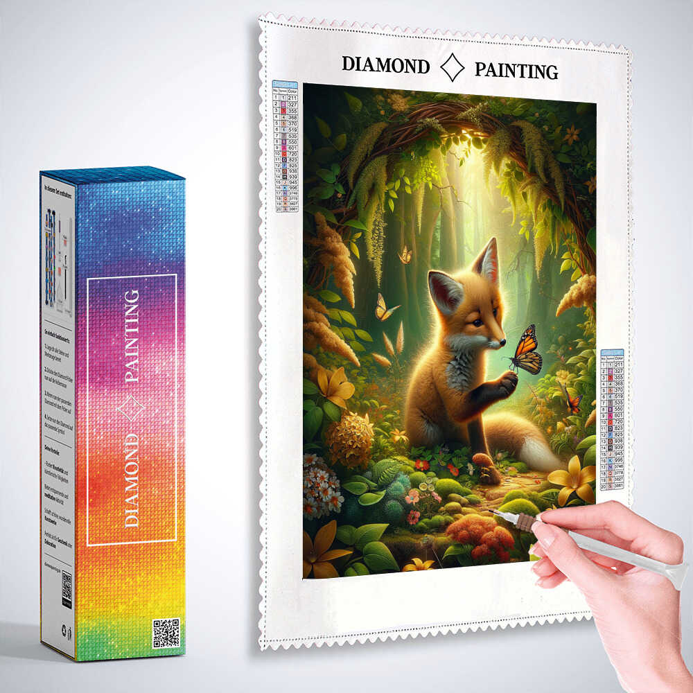 Diamond Painting - Freundschaft Fuchs und Schmetterling