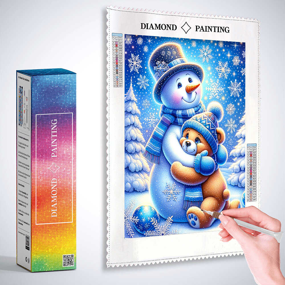Diamond Painting - Schneemann und Bär, Freunde