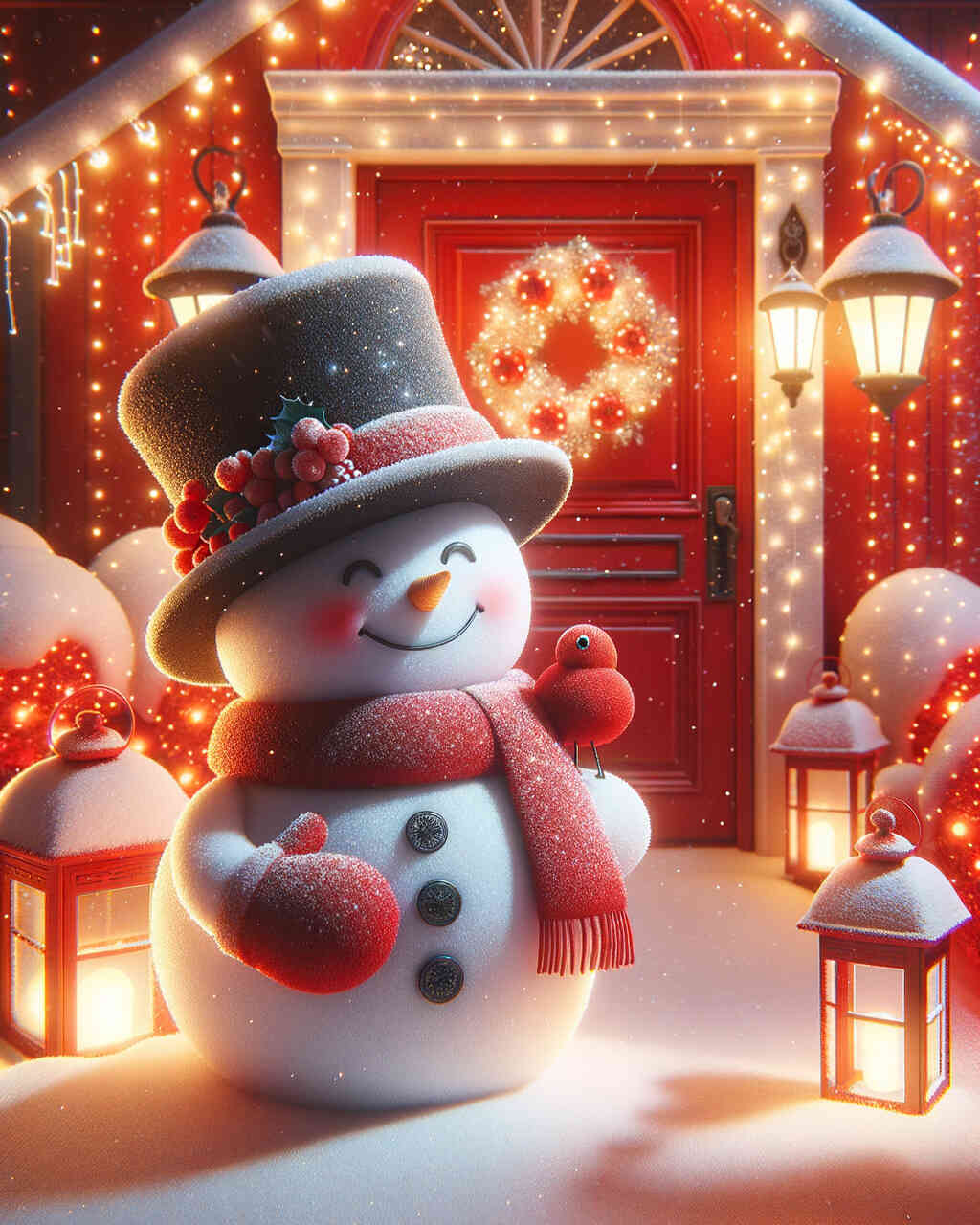 Diamond Painting - Schneemann zu Besuch
