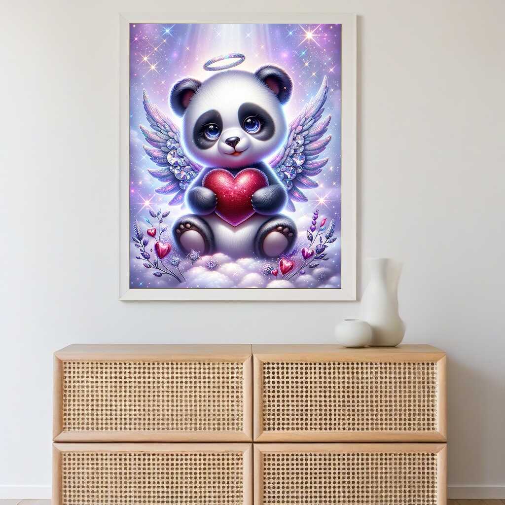 Diamond Painting - Pandängel mit Herz