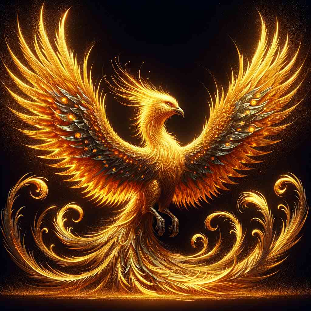 Diamond Painting - Phönix Erwachen, Golden