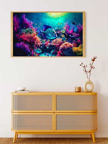 Diamond Painting - Korallen und Fische, Meeresleben - gedruckt in Ultra-HD - Fische, Horizontal, Meer